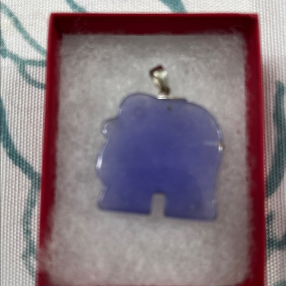 Lavender Jade Carved Elephant Pendant - Picture 3 of 6